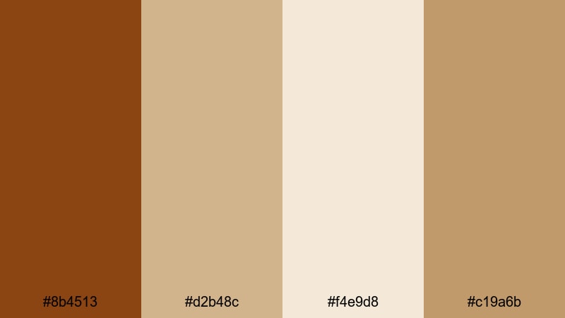 desert dune horizon saddle brown color palette with hex codes