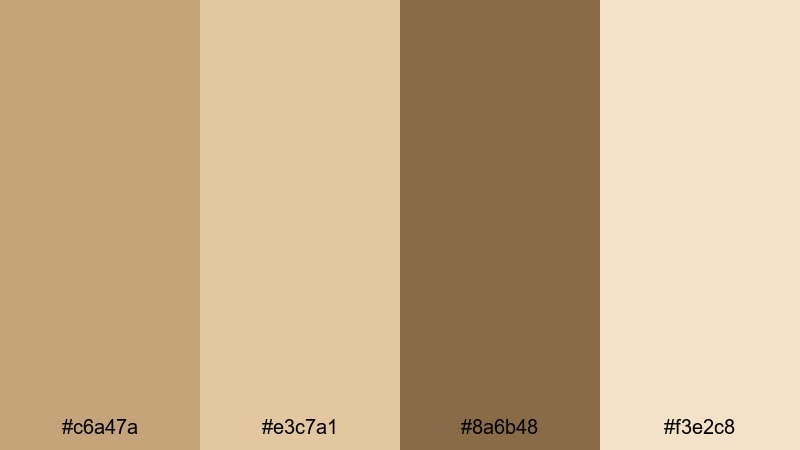 desert dune morning camel color palette with hex codes