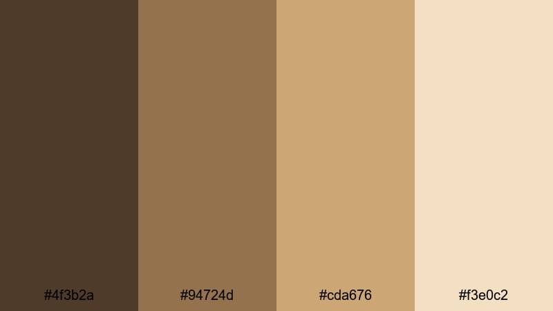 desert dune trail brown color palette with hex codes