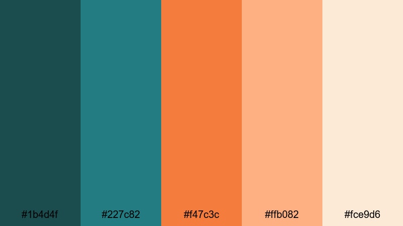 desert dusk cinematic teal orange color palette with hex codes
