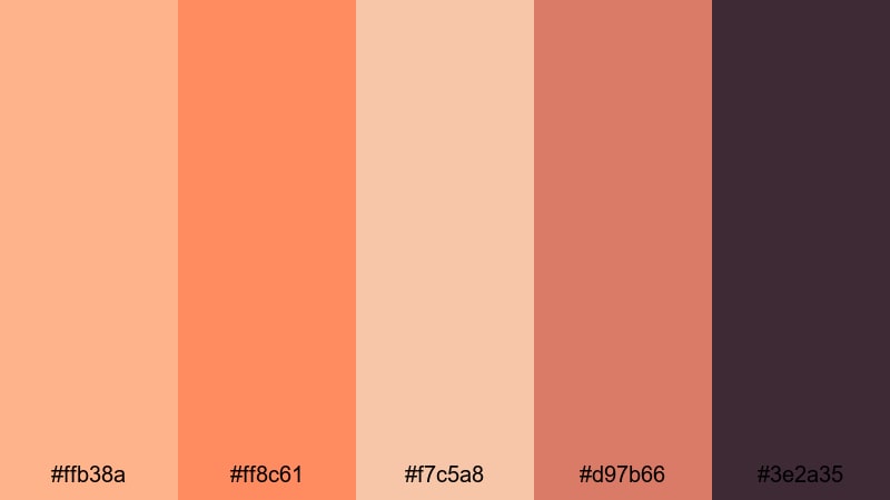 desert ember cinema peach pink color palette with hex codes