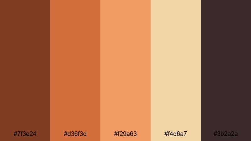 desert ember frame chestnut color palette with hex codes