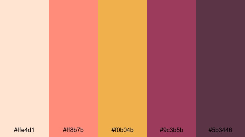 desert festival sunset boho color palette with hex codes