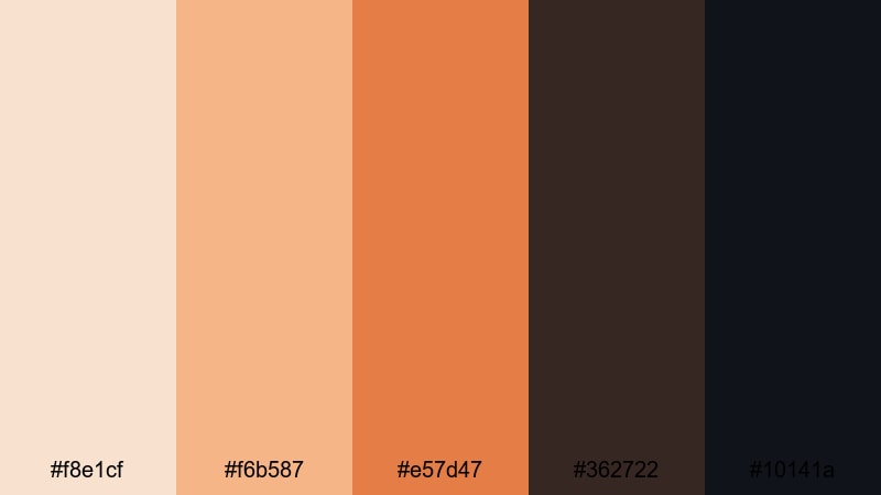 desert film premiere orange cream color palette with hex codes