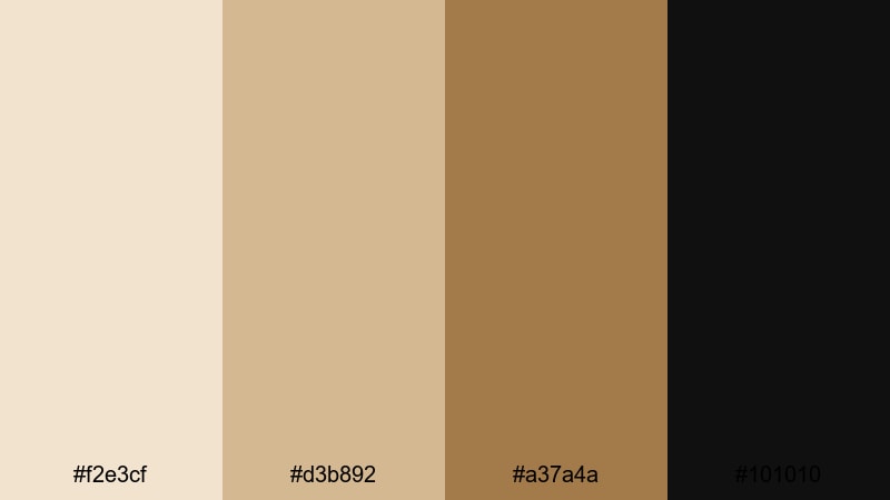 desert frame noir beige black color palette with hex codes