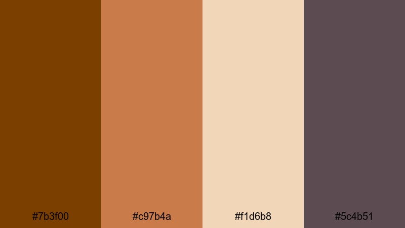 desert hearth shadows burnt umber color palette with hex codes