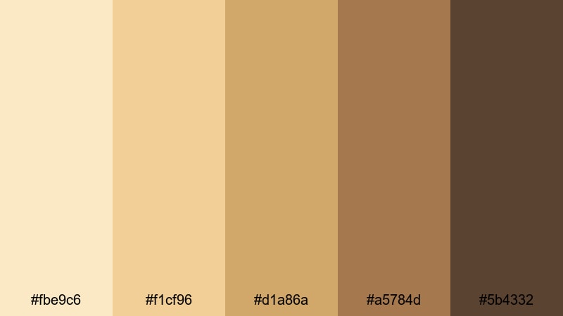 desert mirage blond blond color palette with hex codes