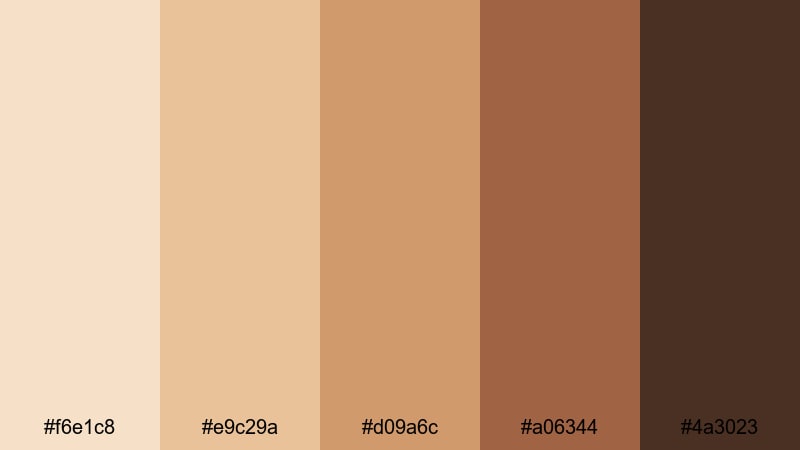 desert mirage frame champagne beige color palette with hex codes