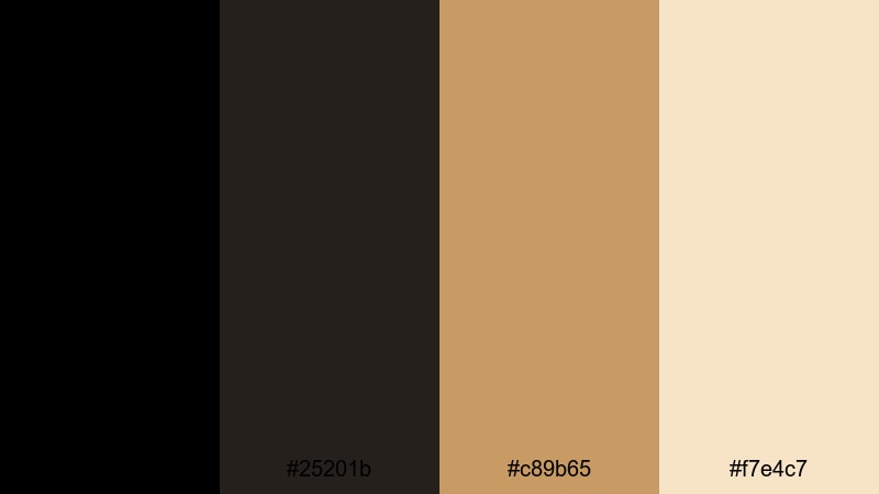 desert night premiere black tan color palette with hex codes