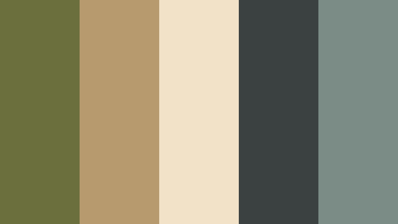 desert recon dusk filmic olive color palette with hex codes
