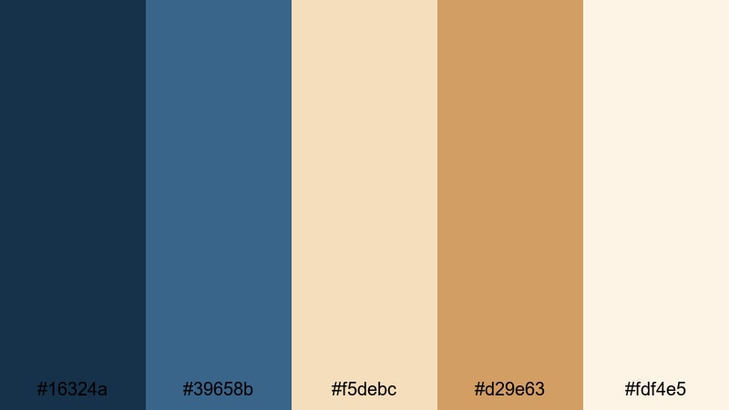 desert sky spotlight blue tan color palette with hex codes