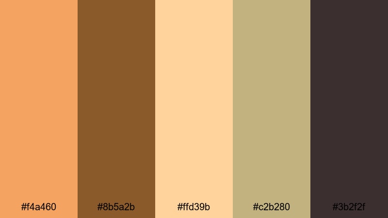 desert storyboard glow sandy brown color palette with hex codes