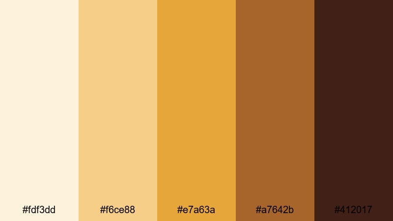 desert sun storyboard gold color palette with hex codes
