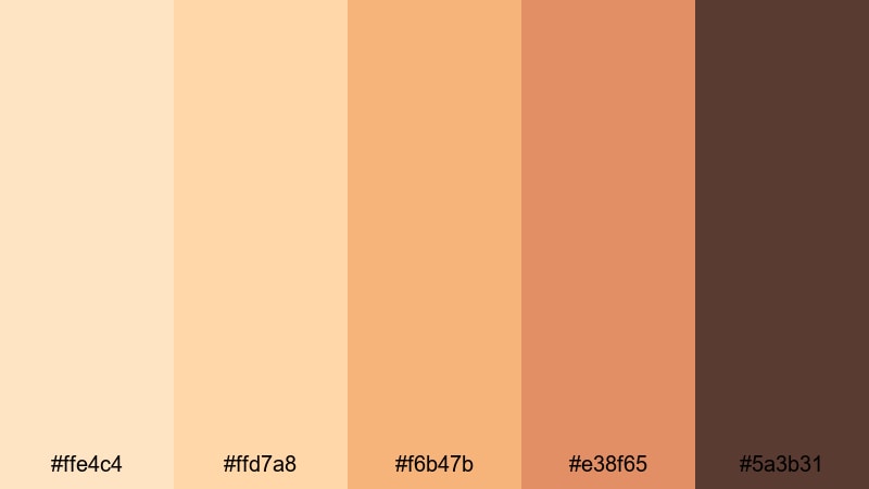 desert sunrise frame bisque color palette with hex codes