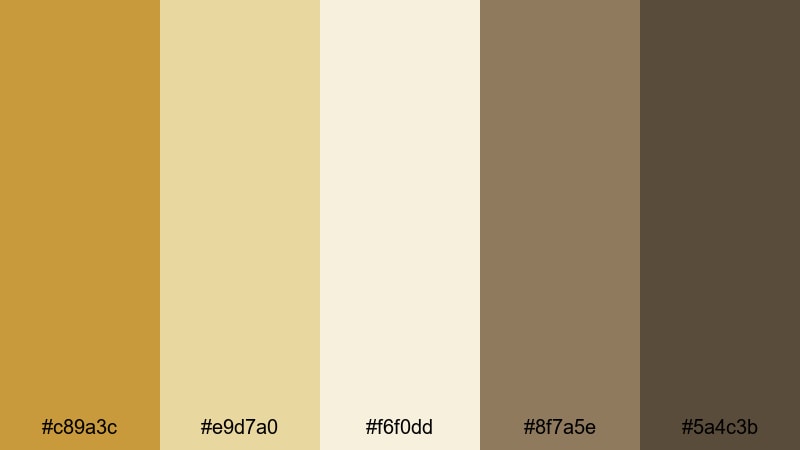 desert wheat breeze ochre color palette with hex codes