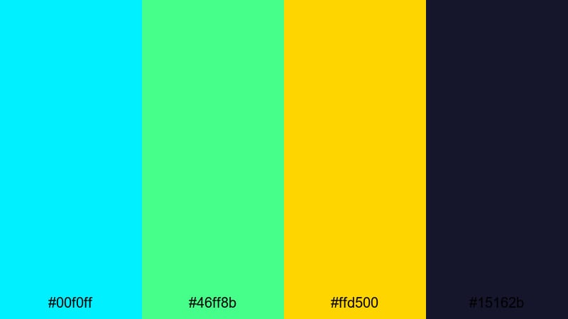 digital city lights futuristic color palette with hex codes