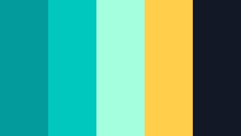 digital ocean pulse hazy turquoise color palette with hex codes