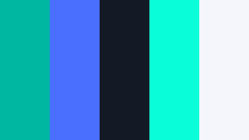 digital wave pulse bright teal color palette with hex codes