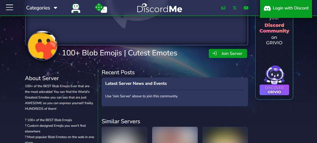 Serveur de 100 emojis blob