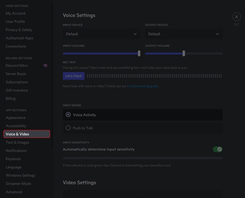 head to voice and video