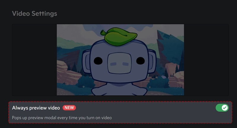 enable always preview video discord