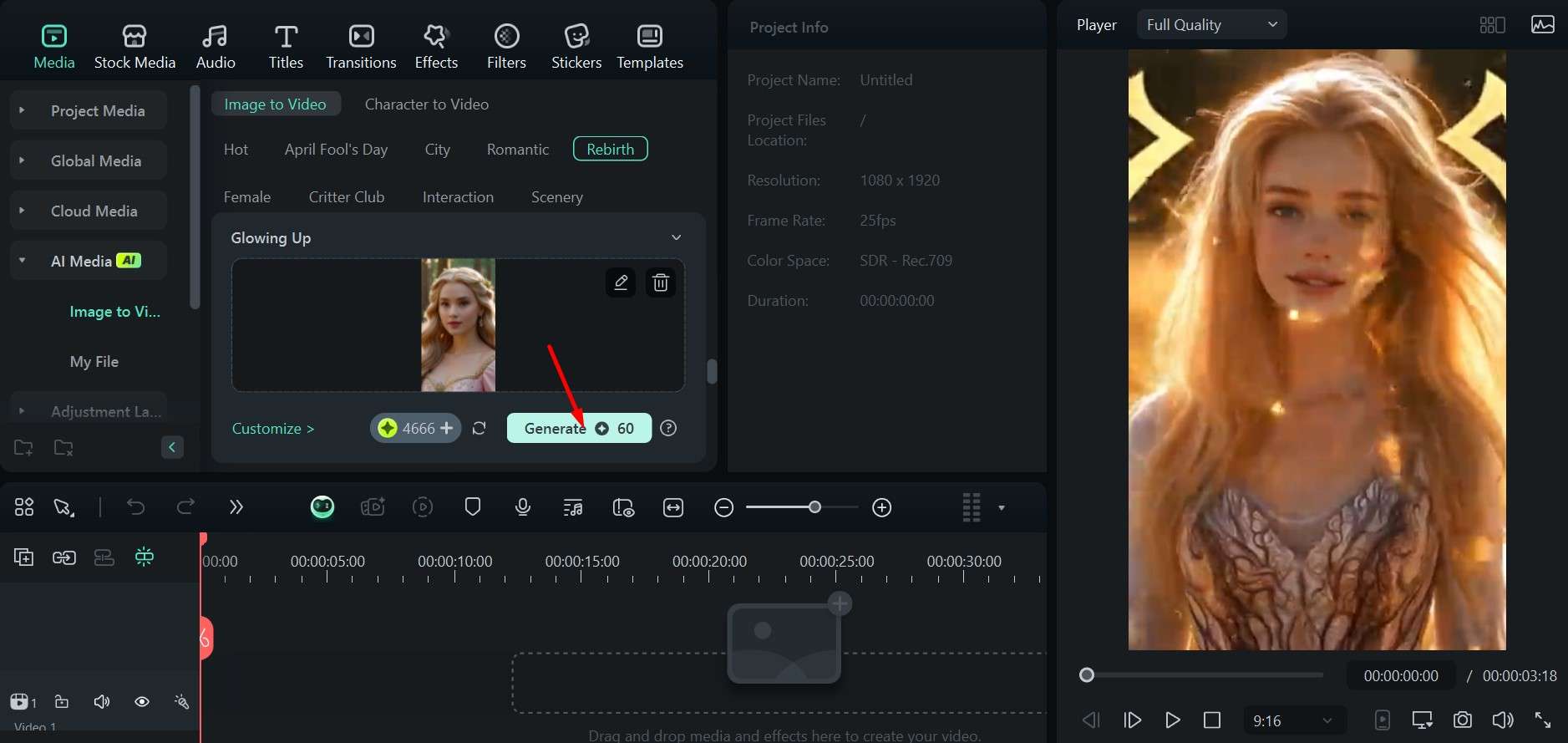 filmora generate ai video