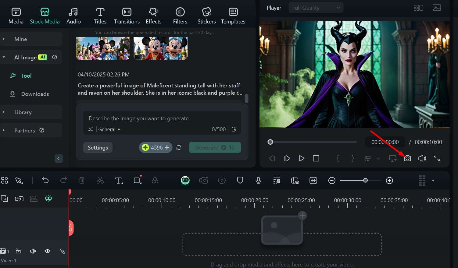 save the generated disney character images