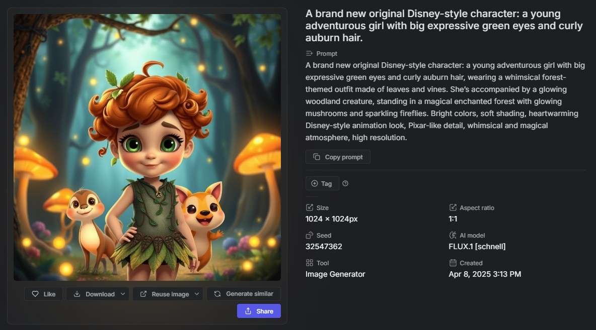 ディズニーキャラクターを生成するためのプロンプトを追加する