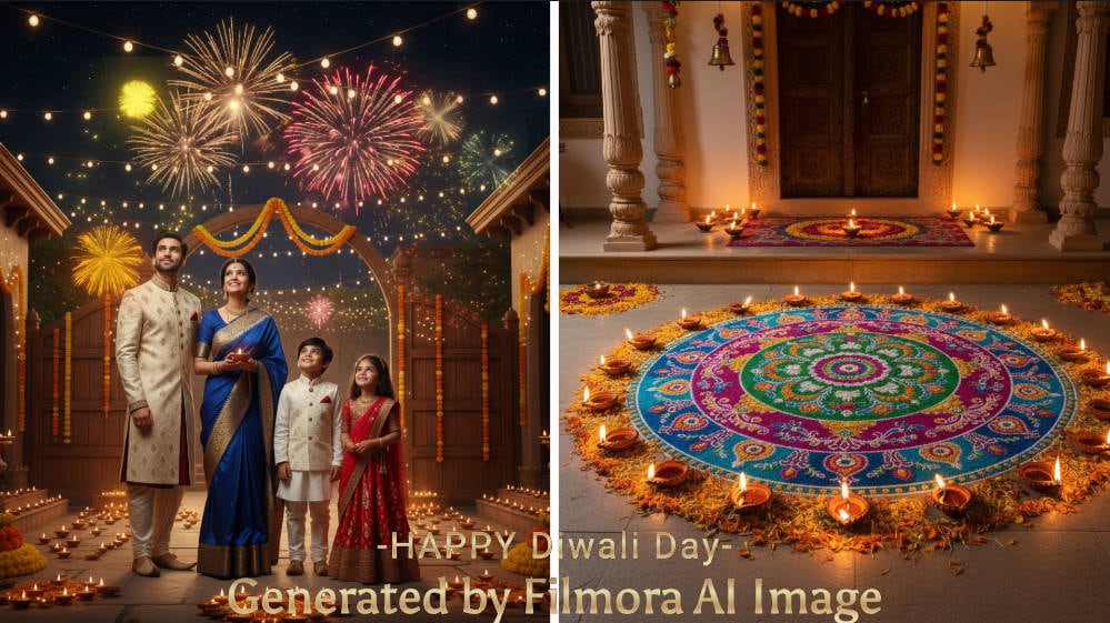 filmora ai image for diwali