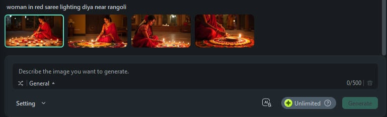 generate ai diwali images