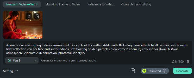generate ai diwali videos