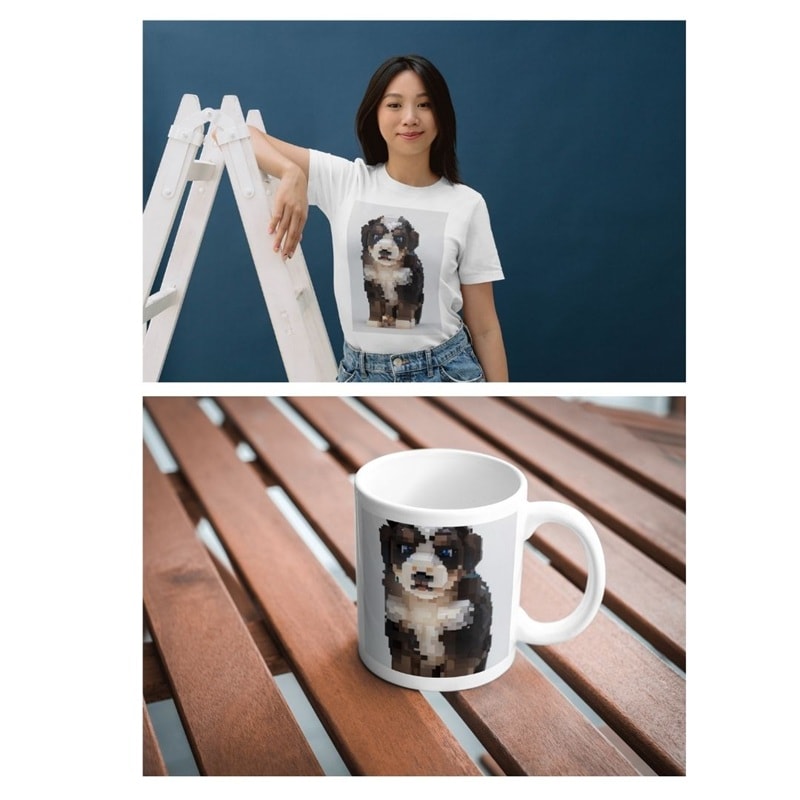 dog pixel art merch