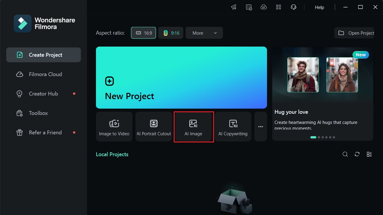 ai image feature in filmora