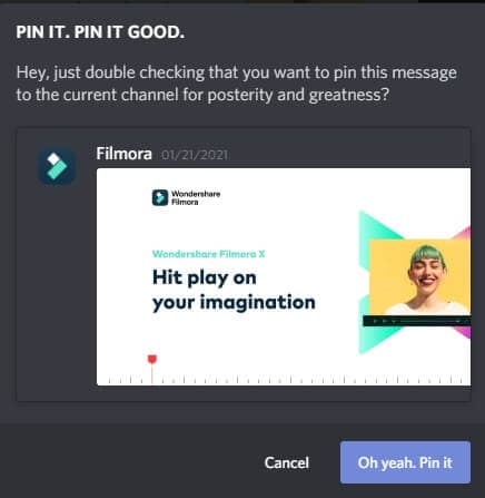  Pin message on Discord
