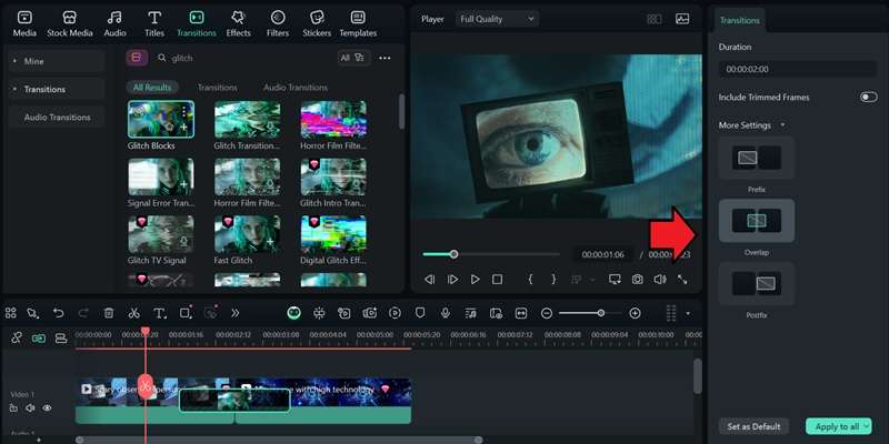 choose video transition mode