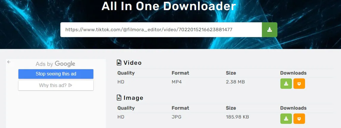 download tiktok video without watermark with AllinoneDownloader