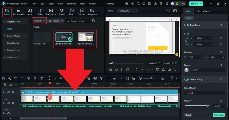 drag video and subtitle file below