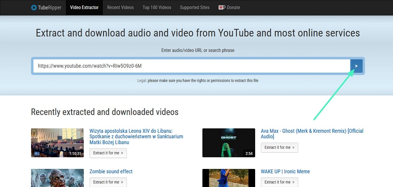 paste link press next