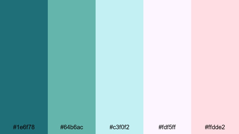 dreamy harbor vlog blue emerald color palette with hex codes