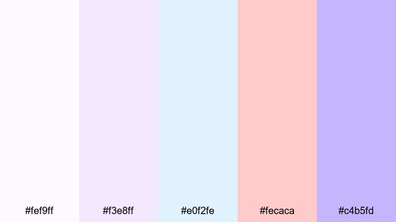 dreamy pastel lavender cloud lavender purple color palette with hex codes