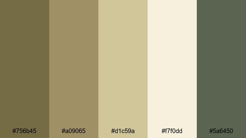 dried eucalyptus whisper brown olive color palette with hex codes