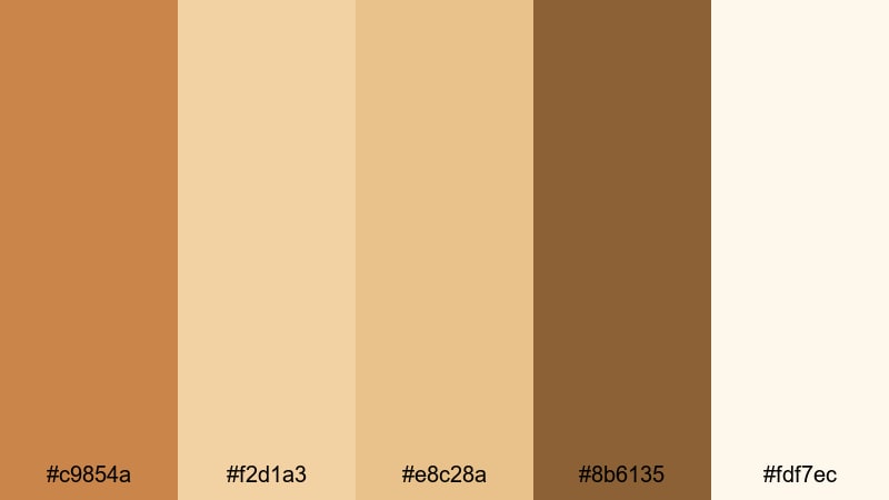 dried wheat storyboard tawny color palette with hex codes