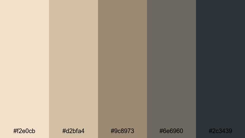 driftwood champagne shore champagne color palette with hex codes