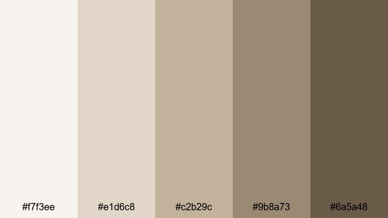 driftwood neutrals beach color palette with hex codes