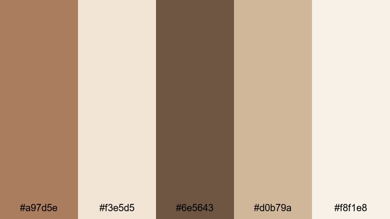 driftwood shoreline light brown color palette with hex codes