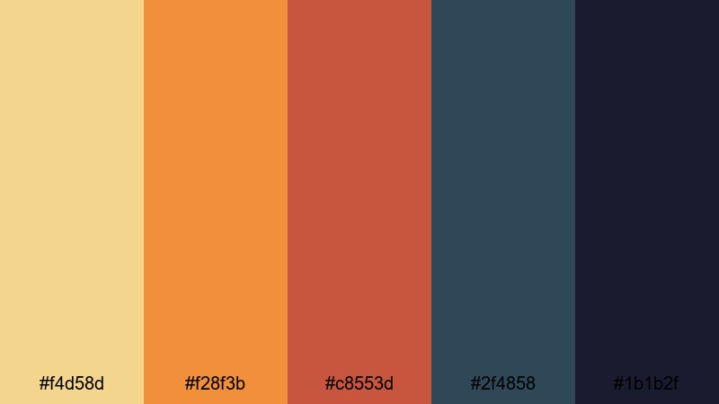 drive in twilight retro color palette with hex codes