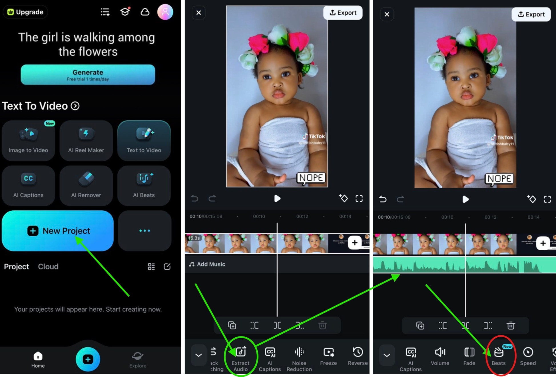 extract audio to detect beat