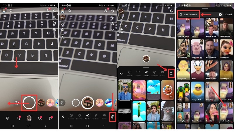 browse the duck snapchat filter