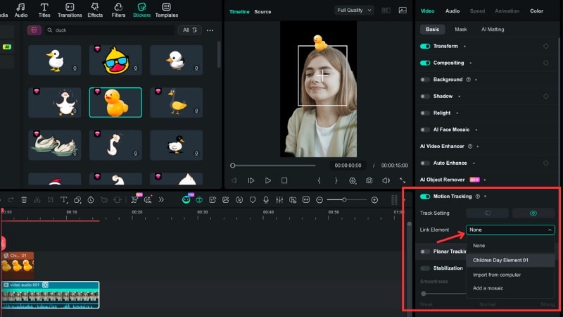 link the duck sticker with your face