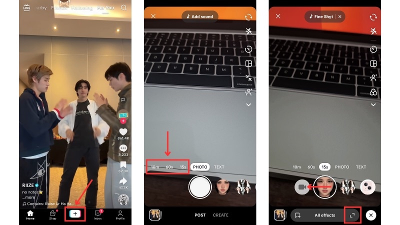 open the effects library on tiktok